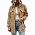 thumbnail image 1 of GUACER Women's Corduroy Shirt Jackets Oversized Collared Long Sleeve Button Down Tops with Pockets, 1 of 7