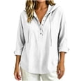 thumbnail image 1 of GUACER Women's Hooded Button-Down Tops, Casual Lightweight Cotton-Blend Long Sleeve Collared Shirts, 1 of 5
