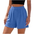 thumbnail image 1 of GUACER Women's Shorts Ribbed Knit High Waist Loose Fit Casual Pockets Elastic Waist Summer Shorts, 1 of 6