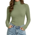 thumbnail image 1 of GUACER Women's Turtleneck Tops Long Sleeve Slim Fit Stretch Knit Shirts Lightweight Layering Undershirts Fall Winter Casual Basics, 1 of 9