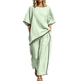 thumbnail image 1 of GUACER Women's Two Piece Sets Oversized Short Sleeve Top and Wide-Leg Pants Set Summer Casual Outfit, 1 of 6