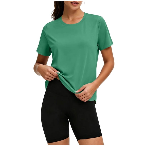GUACER Women's UPF 50+ Athletic Shirts, Short Sleeve Quick Dry Yoga Tops Moisture Wicking Workout Tees