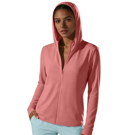 GUACER Women's UPF 50+ Sun Protection Hooded Jacket - Lightweight Breathable Zip-Up Blouses for Outdoor & Travel