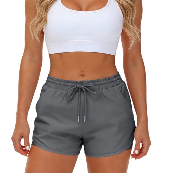 GUACER Womens 2-in-1 Athletic Shorts with Zipper Pockets, Lightweight Running Gym Shorts with Inner Liner for Workout & Yoga