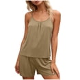 thumbnail image 1 of GUACER Womens Cami Pajama Set Summer 2 Piece PJs Sleeveless Scoop Neck Pleated Top and Shorts Casual Loungewear, 1 of 6