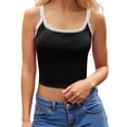 thumbnail image 1 of GUACER Womens Camisole Lace Spaghetti Straps Sleeveless Ribbed Knit Casual Crop Tank Tops, 1 of 5