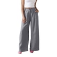 thumbnail image 1 of GUACER Womens Cotton Linen Palazzo Pants High Waisted Button with Pockets Wide Leg Trousers Casual Summer Slacks, 1 of 6