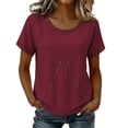 thumbnail image 1 of GUACER Womens Eyelet Lace Crew Neck Tops Short Sleeve Hollow Out Boho Blouses Summer Relaxed Fit Shirts, 1 of 5