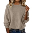 thumbnail image 1 of GUACER Womens Fuzzy Crewneck Pullover Sweaters Soft Oversized Knit Long Sleeve Tops for Fall Winter Casual & Cozy Layering, 1 of 4