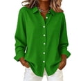thumbnail image 1 of GUACER Womens Gingham Long Sleeve Blouses Trendy Button Up Collared Shirts Lightweight Casual Tops, 1 of 6