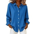 thumbnail image 1 of GUACER Womens Gingham Long Sleeve Blouses Trendy Button Up Collared Shirts Lightweight Casual Tops, 1 of 6