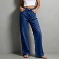 thumbnail image 1 of GUACER Womens Jeans Trendy High Waist Button Fly Stretch Classic Loose Fit Casual Straight Leg Denim Pants with Pockets, 1 of 7
