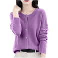 thumbnail image 1 of GUACER Womens Lightweight Knit Cardigan Casual Long Sleeve Round Neck Button-Up Sweaters, 1 of 5