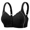 thumbnail image 1 of GUACER Womens Plus Size Bra Front Closure Elegant Lace Wirefree Bralette, Breathable Full Coverage Support Bra, 1 of 5
