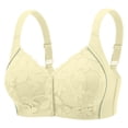 thumbnail image 1 of GUACER Womens Plus Size Bra Front Closure Elegant Lace Wirefree Bralette, Breathable Full Coverage Support Bra, 1 of 5