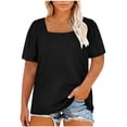 thumbnail image 1 of GUACER Womens Plus Size Tops Short Sleeve Casual Square Neck Puff Sleeve Blouses Loose Summer T Shirts, 1 of 6