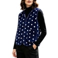 thumbnail image 1 of GUACER Womens Polka Dot Fleece Vest V Neck Cropped Loose Sleeveless Casual Jacket for Fall Winter, 1 of 6