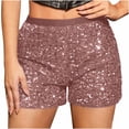 thumbnail image 1 of GUACER Womens Sequin Shorts Fashion Solid Color Elastic High Waisted Sparkly Causal Shorts, 1 of 9