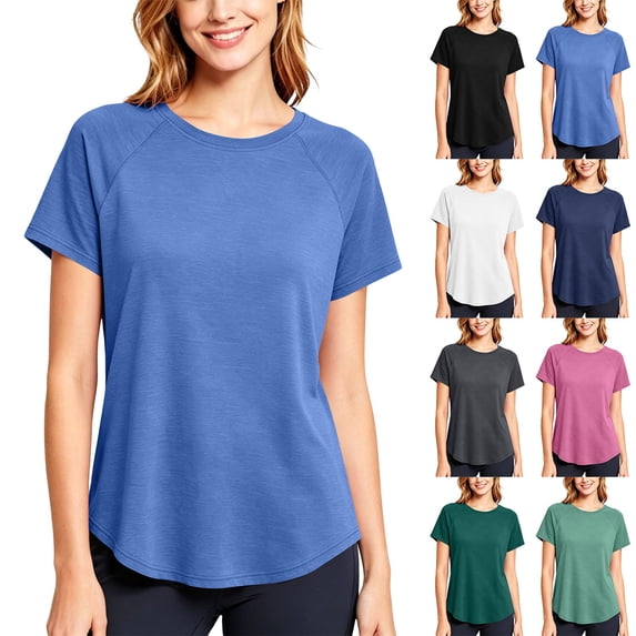 GUACER Womens Short Sleeve Athletic T-Shirt Lightweight Gym Tops with Mesh Back for Running & Workouts