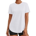 thumbnail image 1 of GUACER Womens Short Sleeve Shirts Crew Neck Curved Hem Tunic Tops Soft Stretchy Workout Athletic Yoga Casual Tees, 1 of 8