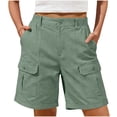 thumbnail image 1 of GUACER Womens Summer Casual Cargo Shorts Mid Length Utility Bermuda Shorts with Multi Pockets & Partial Elastic Waist, 1 of 8