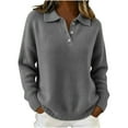 thumbnail image 1 of GUACER Womens Sweaters Casual Soft Knit Long Sleeve Polo Pullovers Button-Down Collar Loose Fit Tops for Fall Winter, 1 of 4