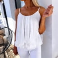 thumbnail image 1 of GUACER Womens Tank Tops Chiffon Spaghetti Strap Double Layer Ruffled Sleeveless Flowy Cami Tops with Tie Waist, 1 of 5