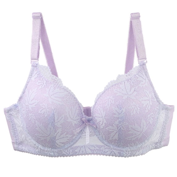 GUACER Womens Underwire Lace Support Bra Full Coverage Scalloped Floral Bra, Lift & Smoothing Padded Everyday Bra for Full Figure