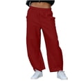 thumbnail image 1 of GUACER Womens Wide Leg Cargo Pants High Waisted Elastic Casual Trousers with Knee Detail Streetwear Fashion Pants, 1 of 7
