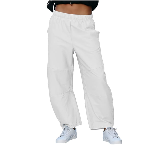 GUACER Womens Wide Leg Cargo Pants High Waisted Elastic Casual Trousers with Knee Detail Streetwear Fashion Pants