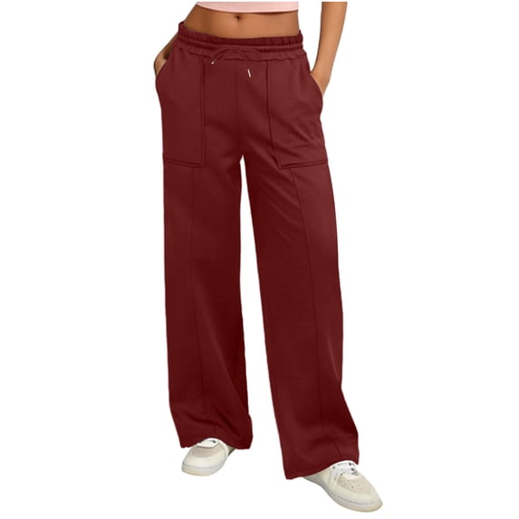 GUACER Womens Wide Leg Sweatpants Fashion High Elastic Waisted Lounge Pants with Pockets Casual Drawstring Joggers