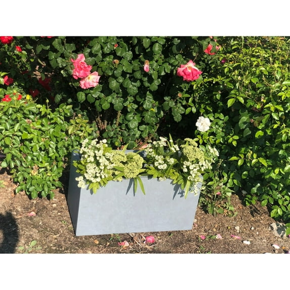 GUAGNDONG CREATIVE STONE GARDEN DECORATION CO.,LTD Durx-litecrete Lightweight Concrete Modern Long Cement Color Low Planter-Small - 23.2'x11.8'x12'