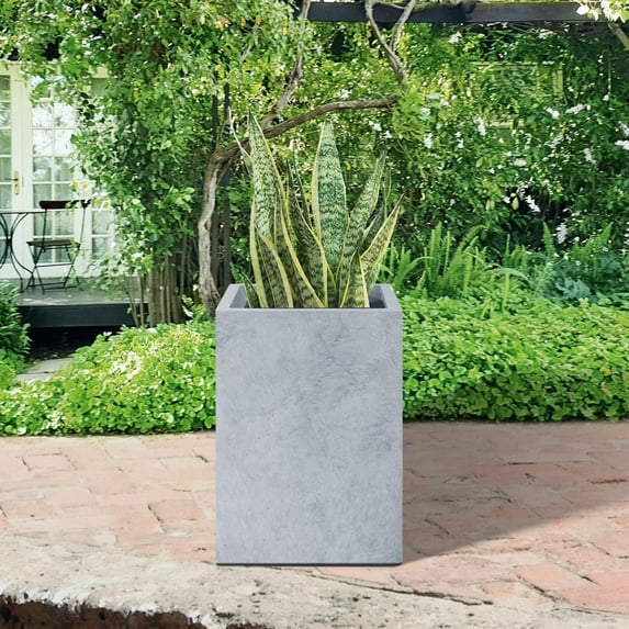 GUAGNDONG CREATIVE STONE GARDEN DECORATION CO.,LTD Durx-litecrete Lightweight Concrete Tall Planter - 13'x13'x18.5'