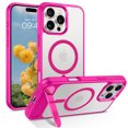 thumbnail image 1 of GUAGUA 2-in-1 Case for iPhone 16 Pro, 6.3" Built-in Invisible Stand, Magnetic Mobile Cover for iPhone 16 Pro, Phone Case with Stand Translucent Red, 1 of 8