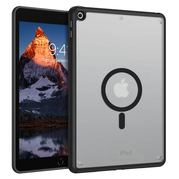 GUAGUA Case for iPad 9th/ 8th/ 7th Generation 10.2, 3 in 1 Clear Heavy Duty Rugged Shockproof Protective Cover, Compatible with iPad 2021/2020/2019 10.2" Model Black