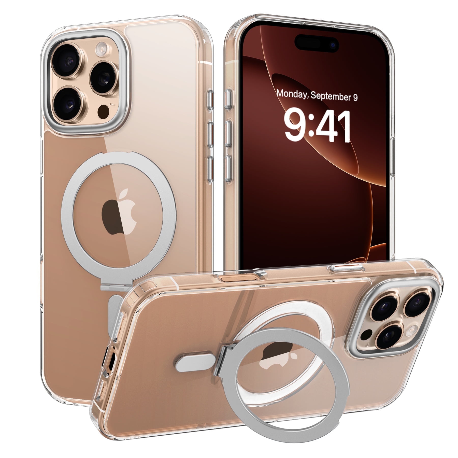 Designed For IPhone 16 Case With Magnetic Invisible Stand [Military Drop Protection] [Compatible