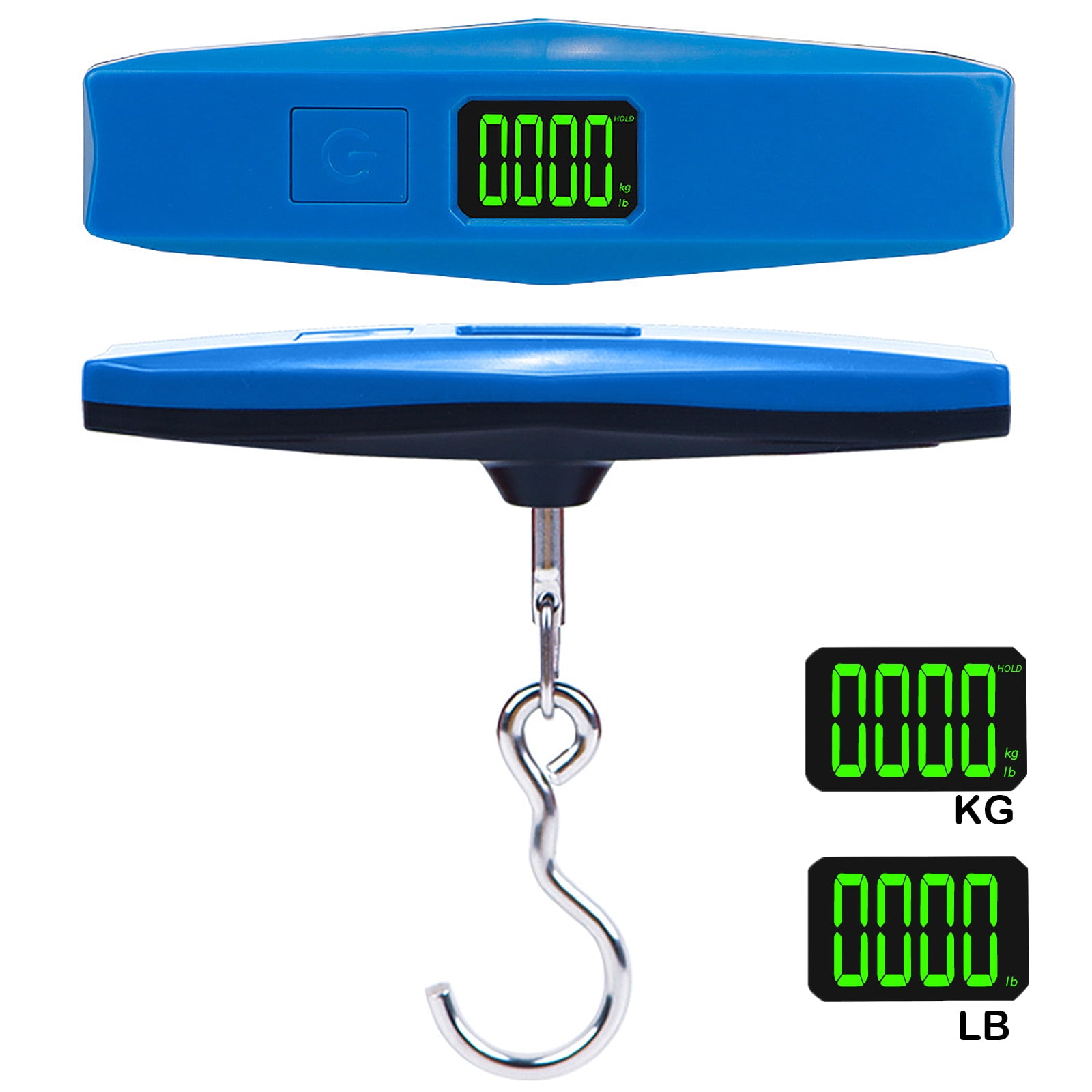 GUAGUA Digital Luggage Scale Portable Hanging Scale 1g 50kg with LCD Display Backlight and Tare Function Portable Stainless Steel Hanging Luggage