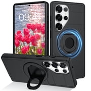GUAGUA for Samsung Galaxy S25 Ultra Case with Stand Compatible with Mag-Safe 6.9" Tpu Case for Samsung S25 Ultra Black