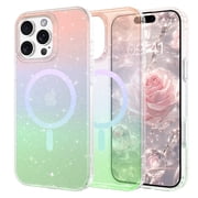 GUAGUA for iPhone 16 Pro Max Glitter, 6.9" Luxury Shiny Bling Sparkly Cover with Crystal Diamonds Soft TPU Slim Shockproof Protective Phone Case for iPhone 16 Pro Max Compatible with MagSafe Gradient