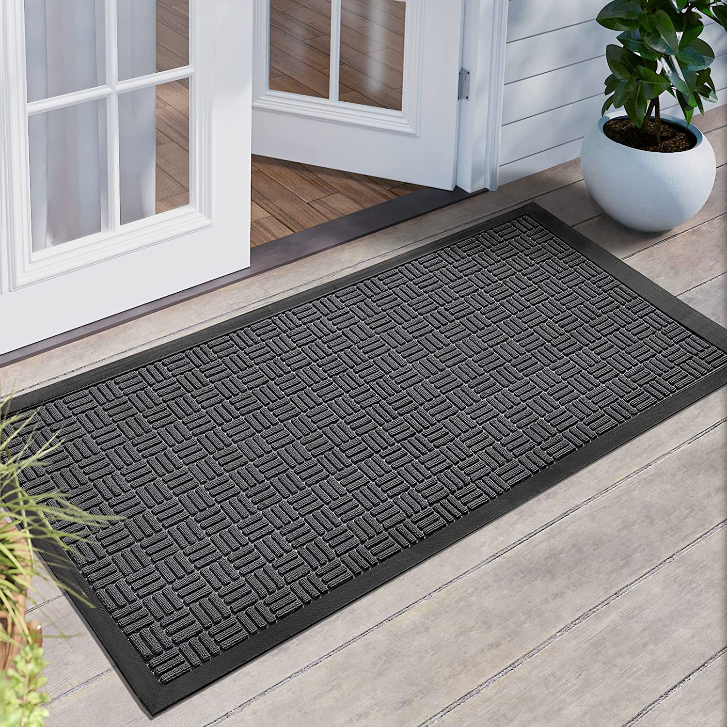 GUAIPOU Large Door Mat Front Indoor Outdoor Doormat,Low Profile Heavy