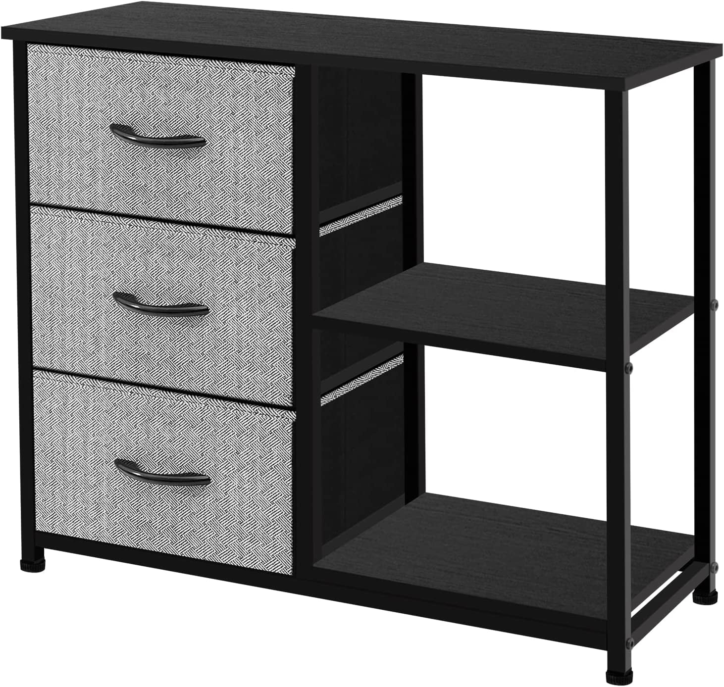 GUAIPOU Rustic Brown Fabric Dresser, 4 Drawer Organizer Unit with 2