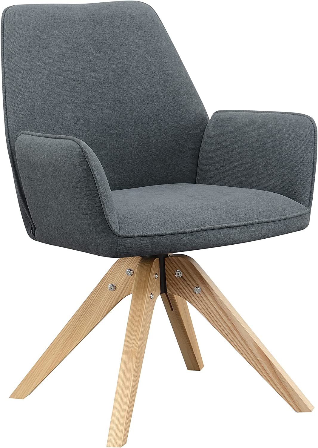 GUAIPOU Take a Seat Miranda Swivel Accent Chair, Black Velvet/Natural ...