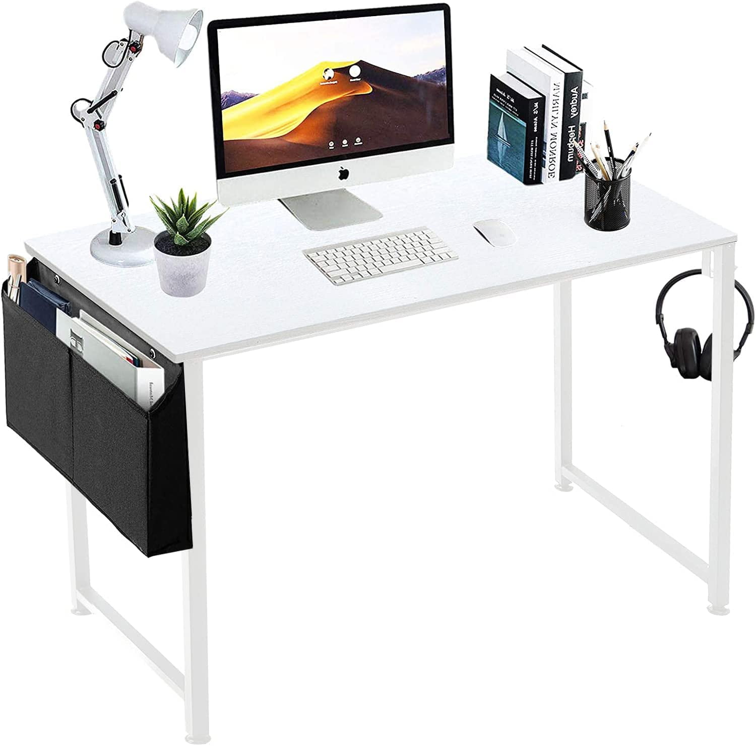GUAIPOU White Computer Desk Small Student Kids Study Writing Table