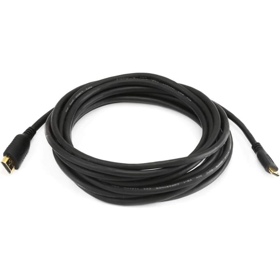 GUAJDE-15ft 30AWG Standard HDMI Cable - HDMI Mini Connector to HDMI Connector - Black