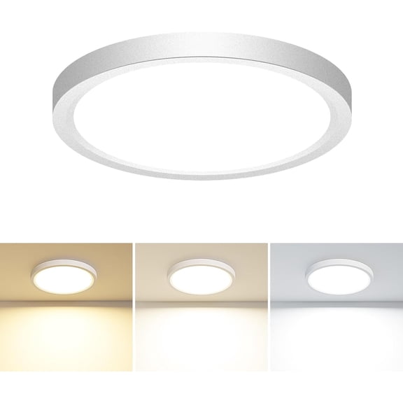 GUAJDE-1PACK Flush Mount LED Ceiling Light Fixture Black, 4.7Inch 8Watt, 3000K-4500K-6000K 3 Color Selectable Ceiling Lamp Low Profile Ceiling Light for Closet Basement Hallway Porch