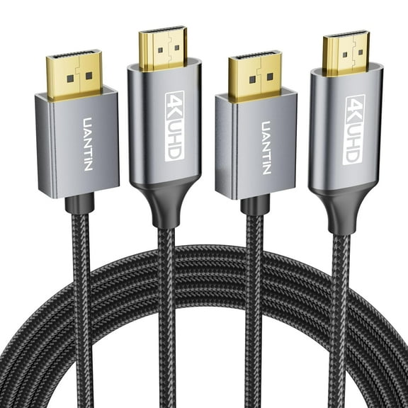 GUAJDE-2-Pack 4K DisplayPort to HDMI Cable 10Ft | 1080P@120Hz,1440P/2K@60Hz Uni-Directional DP to HDMI Male Braided Cord Display Port to HDMI Cable for Desktop,Dell,Lenovo,ThinkPad,HP,AMD,NVIDIA