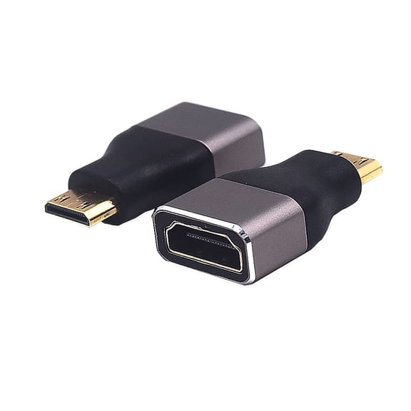 GUAJDE-2 Pack 8K@60Hz Mini HDMI 2.1 Male to HDMI 2.1 Female Adapter Extender Connector Converter Coupler for Camera, Laptop, Projector, HDTV, 3D 48Gbps Bidirectional, Support 4K@120Hz, Dynamic HDR