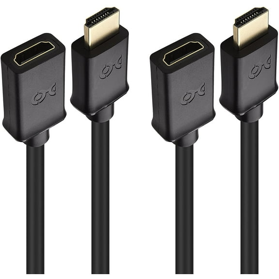 GUAJDE-2-Pack High Speed HDMI Extension Cable 6 ft (Male to Female HDMI Extender Cable) with Ethernet - 3D and 4K Resolution Ready