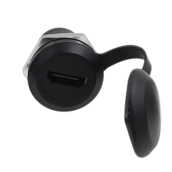 GUAJDE-2pack HDMI 2.0 Panel Socket Coupler 4K 30Hz Waterproof Circular Bulkhead Pass-Through Connector, Inline Cable Chassis Female to Female