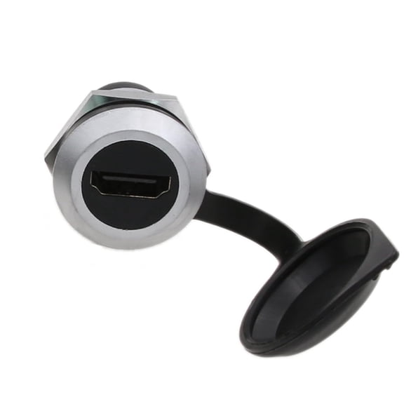 GUAJDE-2pack HDMI 2.0 Panel Socket Coupler Waterproof Circular Bulkhead Pass-Through Connector, Inline Cable Chassis Female to Female